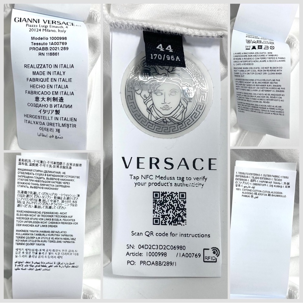 Versace Logo Cotton Women Graphic Tank White Size 44 IT 8 US NEW Designer Summer - Picture 10 of 12